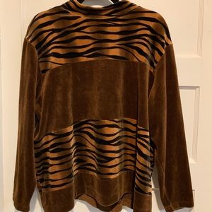 Unique Animal Print Blocked Sweater Women’s L